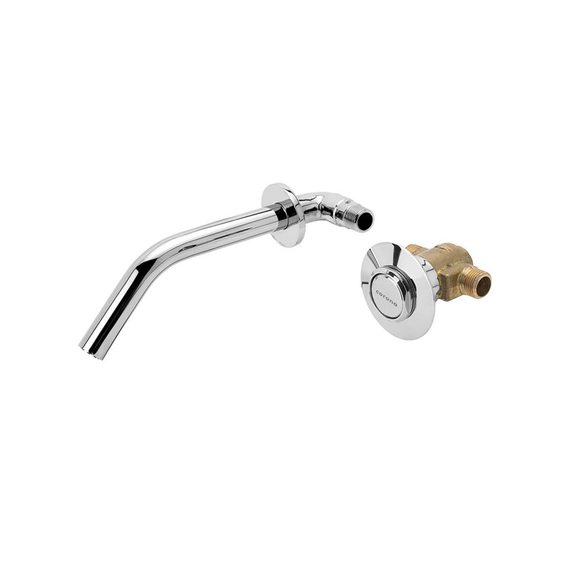 GRIFERIA DE PARED PARA LAVAMANOS INSTITUCIONAL CON PICO PUSH EMPOTRADO